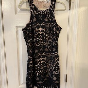 Lovers + Friends Black Lace Mini Dress